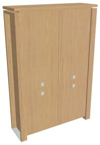Dulap înalt Verno+ 140 x 46 x 210 cm, divizat, stejar deschis