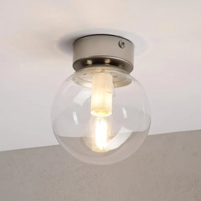 Plafonieră ELIAS 1xE14/5W/230V Ø 13 cm crom mat/sticlă clară