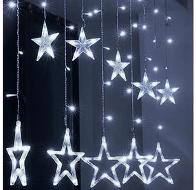 Perdea LED de Crăciun de exterior 123xLED/3xAA/USB 4,5m alb rece Brilagi