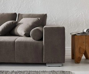 Canapea extensibilă dumonde cu ladă de depozitare si sezut confortabil din spuma high-density, Marbela Enjoy Kaki XXL 295x100 cm cu taburet inclus