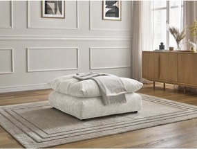 Taburet alb cu tapițerie din chenille Neil – Bobochic Paris