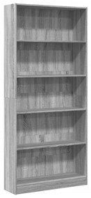 857858 vidaXL Bibliotecă, gri sonoma, 80x24x176 cm, lemn prelucrat