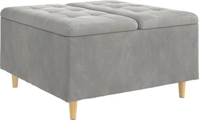 vidaXL Ottomană de depozitare Gri deschis 80 x 80 x 45 cm Catifea