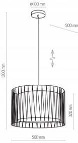 Lustra pe cablu HARMONY BLACK 3xE27/60W/230V