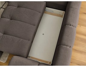 Colțar taupe extensibil/cu spațiu de depozitare (cu colț pe partea stângă/în formă de ”L”) Fuji – Bobochic Paris