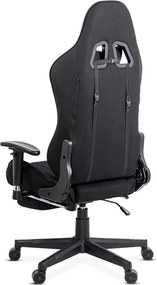 Scaun gaming negru din stofa, reglabil si modern OFF 296