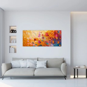Tablou - Pictură flori colorate (120x50 cm)