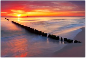 Tablou - Apus de soare, Marea Baltică, Polonia (90x60 cm)
