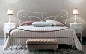 Pat lemn masiv Athos – design rafinat din fier forjat - 120x200