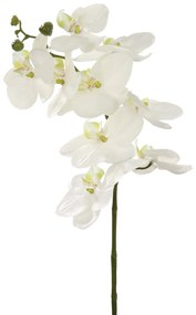 Floare artificiala orhidee, Fibre artificiale, Alb, 72 cm