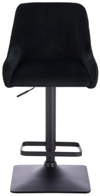 HR920KW Scaun Neagră din Catifea cu Bază Neagră