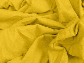 Cearsaf Jersey EXCLUSIVE cu elastic galben mustar 180 x 200 cm