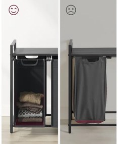 Coș de rufe REX negru/gri