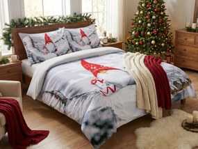 Lenjerie de pat din microsaten WINTER GNOME gri + husa pentru perna 45 x 45 cm gratuita Dimensiune lenjerie de pat: 70 x 90 cm | 140 x 200 cm