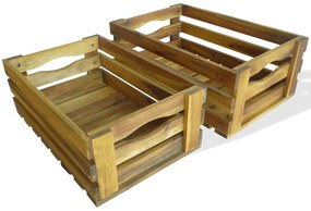 vidaXL Set lăzi de mere 2 buc. Lemn masiv de salcâm