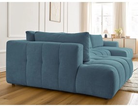 Colțar albastru extensibil/cu spațiu de depozitare (cu colț pe partea stângă/în formă de "U") Fuji – Bobochic Paris