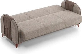 Canapea extensibila cu spatiu de depozitare 220x87x93 cm – stofa maro – Elegance