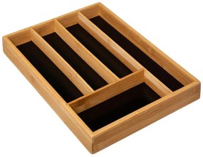 Organizator tacâmuri, 5 compartimente, inserție din bambus