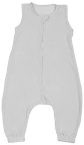 Sac de dormit copii de vara din muselina dubla cu picioare 6-18 luni Kidizi Light Grey, 0.3 tog, bumbac 100%