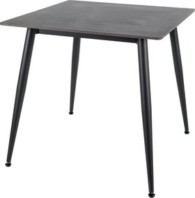 Masa RION, negru mat cu efect de marmura, ceramica/metal, 80x80x76 cm
