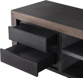 Comoda TV design LUX Talbot furnir gri carbune/ medium bronze