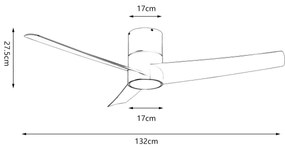 ZEVENTI - Ventilator de tavan LED BARROSA LED/18W/230V Wi-Fi Tuya alb + telecomandă