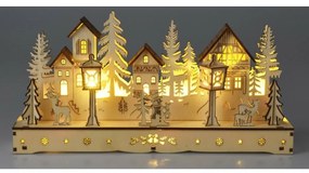 Decorațiune Peisaj de iarnă natural, 10x LED, 30 cm, 2x AA