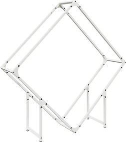 vidaXL Suport pentru lemne de foc alb Oțel laminat la rece