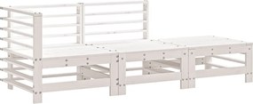 vidaXL Set mobilier de grădină, 3 piese, alb, lemn masiv de pin