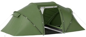 Outsunny Cortă Familiară pentru 4-6 Persoane cu 2 Camere și Geantă de Transport 430x240x170 cm Verde | Aosom Romania