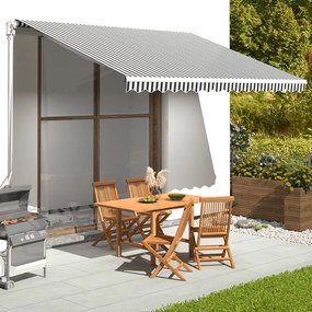 vidaXL Pânză de rezervă copertină, antracit și alb, 4x3 m
