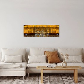 Tablou - Palatul Parlamentului, București, România (cu ceas) (90x30 cm)