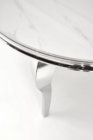 Masa rotunda Reginald marmura alba/argintiu ø120 cm