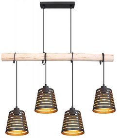 Lustra suspendata design modern ABLONA lemn 15451-4H GL