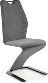 Scaun K442, gri/negru, stofa catifelata/metal, 46x61x102 cm