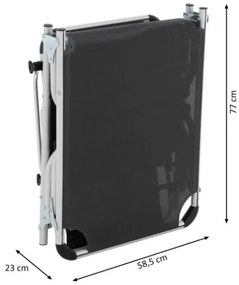 Șezlong de grădină, pliabil, baldachin, antracit 187 cm