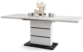 Mazzoni PIANO alb mat / negru mat - masă modernă extensibilă până la 200 cm