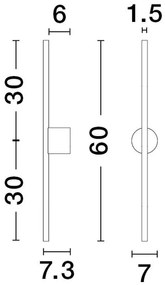 Aplica de perete LED design liniar Aden 60cm