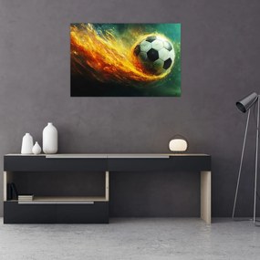 Tablou - Minge de Fotbal în Zbor (90x60 cm)
