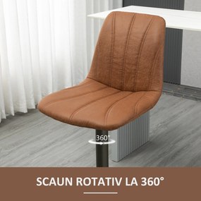 Scaune de bar vintage reglabile, set 2 piese 45x54x96-117cm, maro si gri HOMCOM | Aosom RO