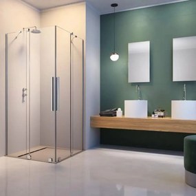 Cabina de dus patrata usi culisante Radaway Furo KDD 80x80 cm profil crom lucios