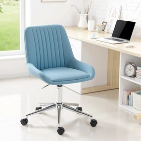 HOMCOM Scaun pentru Birou cu Înălțime Reglabilă din Silicon PU, Albastru | Aosom Romania