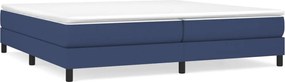 vidaXL Pat box spring cu saltea, albastru, 200x200 cm, textil