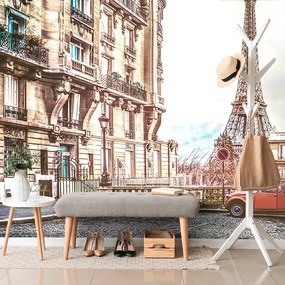 Tapet autoadeziv vedere la Turnul Eiffel de pe strada Parisului