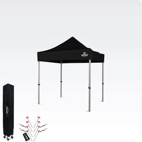 Stand de vânzare din aluminiu pliabil fără pereți | BRIMO Exclusive Alu 2x2m - fără pereți - Negru