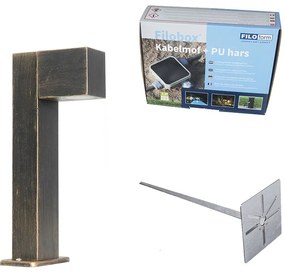 Lampa industriala in picioare de exterior auriu antic 35 cm IP44 - Baleno