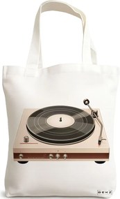 Sacosa de Panza pentru Cumparaturi, Geanta Tote, model Play that 38 x 34.5 cm, Alba, BEKZ®