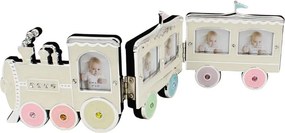 Ramă Foto Copii AZAY Tip Tren, 5x5 cm, Ramă Foto Multiplu Bebe, Decor Cameră Copil, Cadou Nou-Născut, Cutie Cadou Inclusă