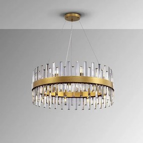 Lustra rotunda cu cristale din sticla Grace D75 auriu