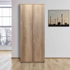 Dulap Multifunctional Adore Porto, 2 usi, 8 rafturi, Alb, 76 x 187 x 36 cm